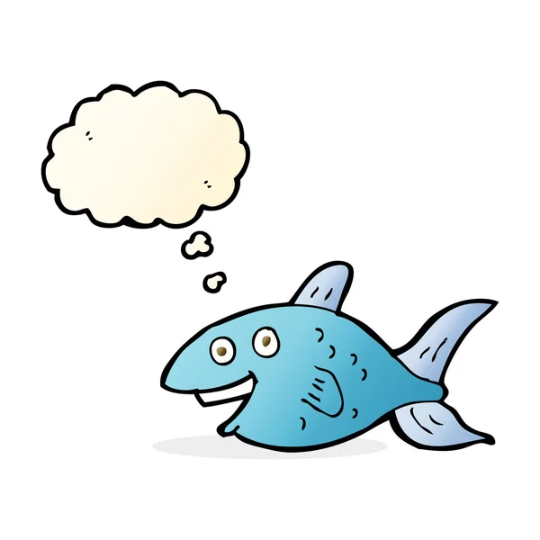 Peces de dibujos animados con burbuja de pensamiento — Vector de stock