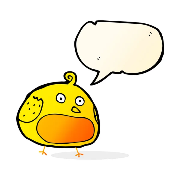 Kreslený tlustý pták s balónem — Stockový vektor