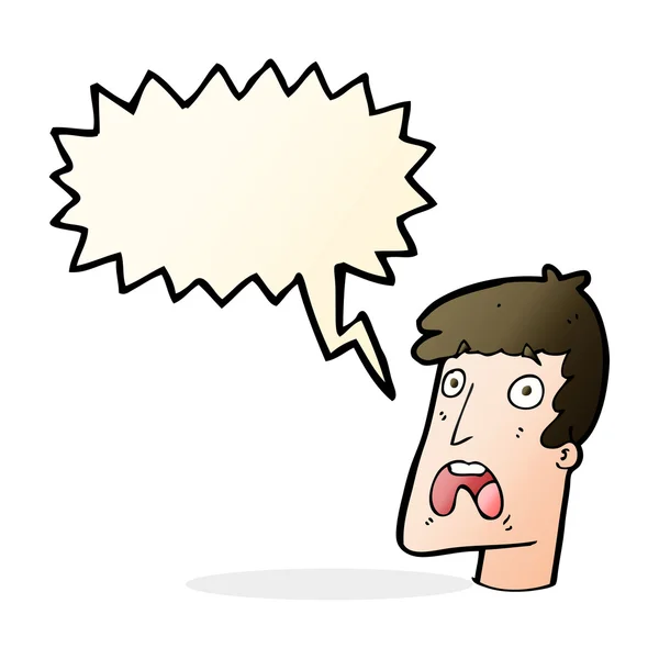 Karikatur schockiert Mann mit Sprechblase — Stockvektor