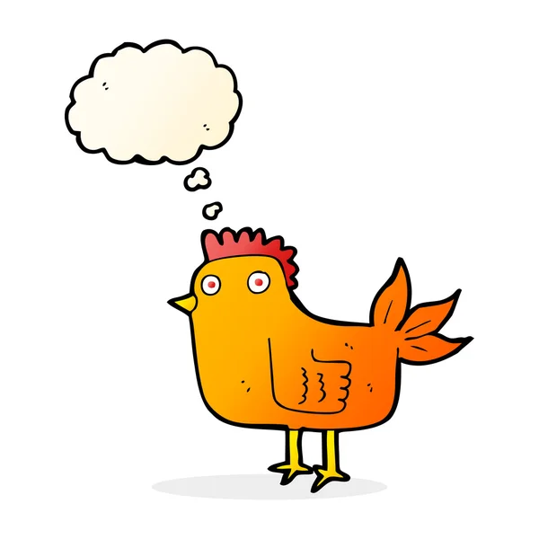 Fumetto gallina con bolla di pensiero — Vettoriale Stock