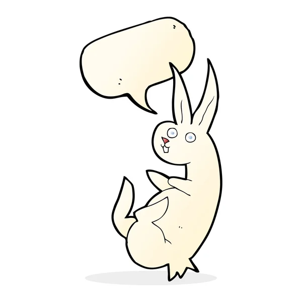 Cue lapin dessin animé avec bulle de parole — Image vectorielle