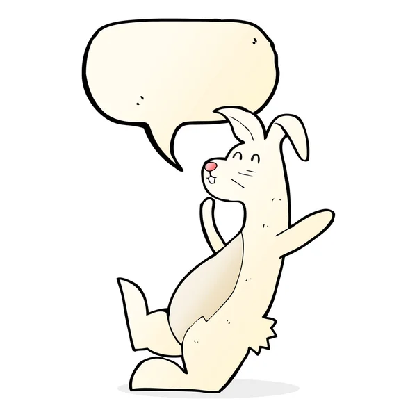 Dibujos animados conejo blanco con burbuja de habla — Archivo Imágenes Vectoriales