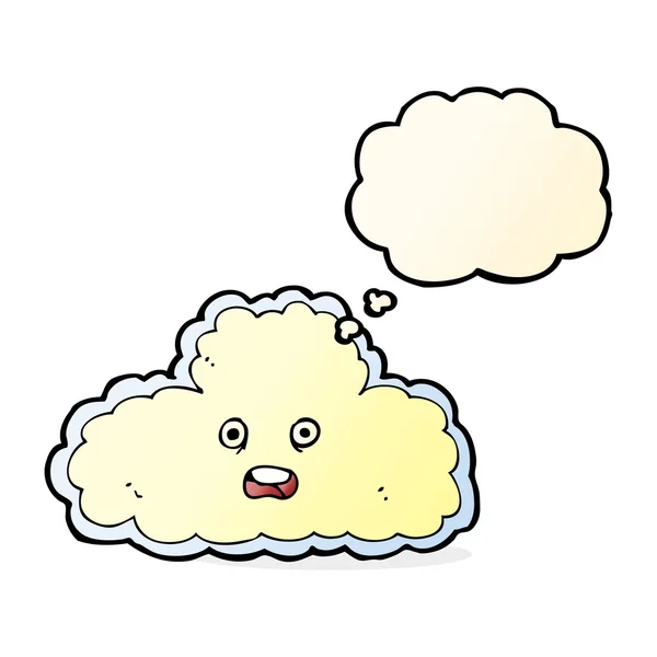 Simbol awan kartun dengan gelembung pemikiran - Stok Vektor