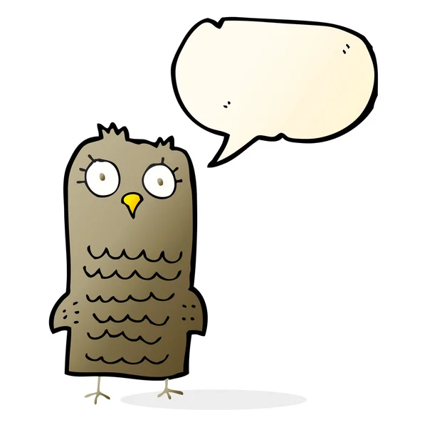 Cartoon owl with speech bubble — Stock Vector