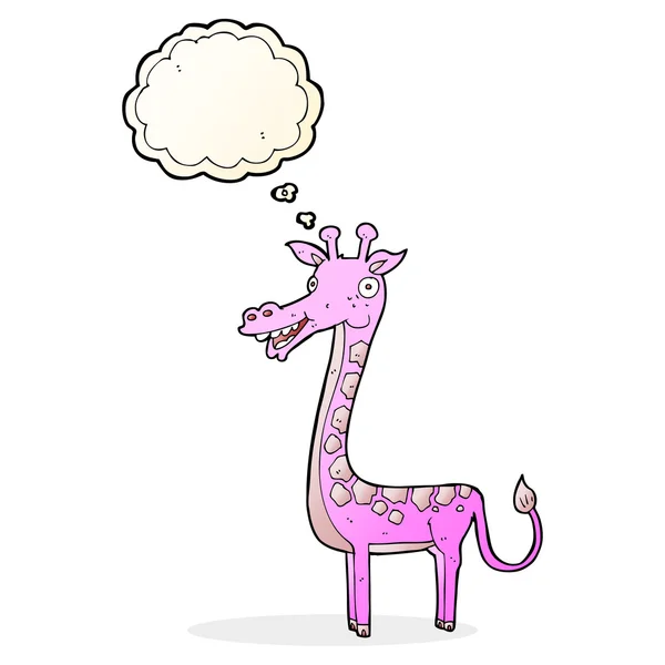 Żyrafa kreskówkowa z bańką myślową — Wektor stockowy
