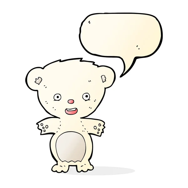 Oso polar de dibujos animados con burbuja de habla — Archivo Imágenes Vectoriales