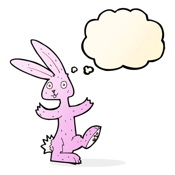 Cartoon rabbit with thought bubble — Stock Vector