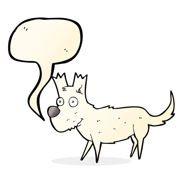 Dessin animé mignon petit chien avec bulle de parole — Image vectorielle