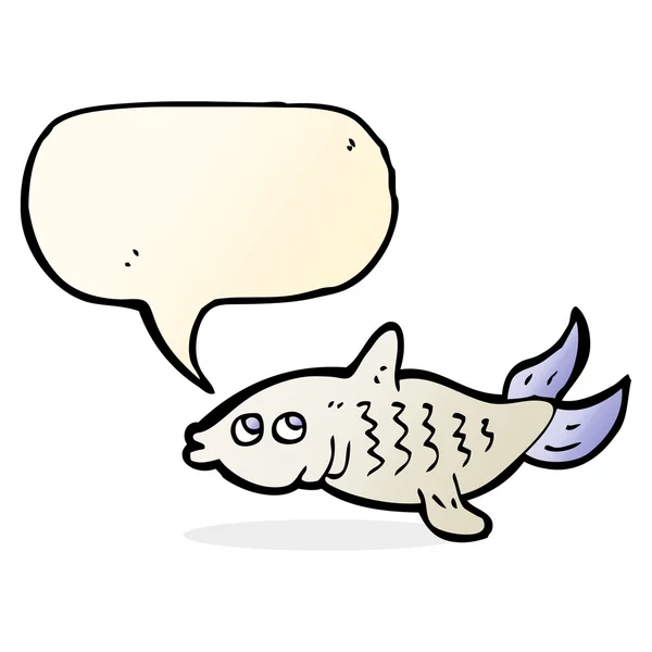 Tecknad fisk med pratbubbla — Stock vektor