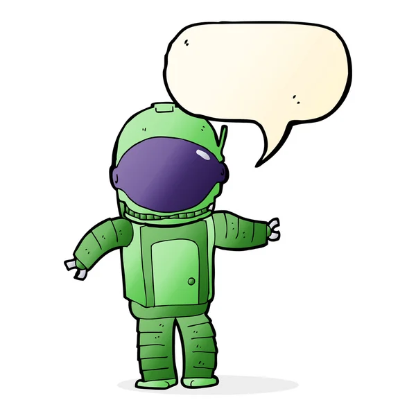 Kreslený astronaut s bublinou řeči — Stockový vektor