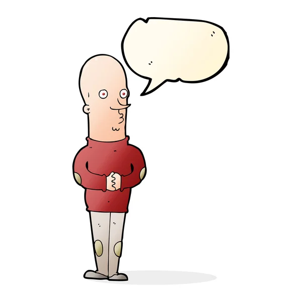 Komik komik kel adam konuşma baloncuğu ile — Stok Vektör
