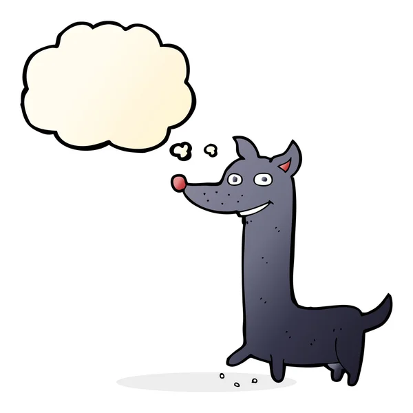 Divertente cane del fumetto con bolla di pensiero — Vettoriale Stock