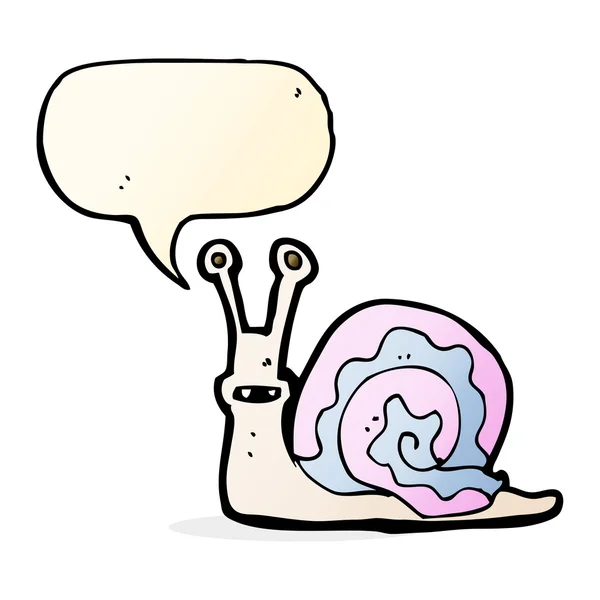 Escargot de dessin animé avec bulle de parole — Image vectorielle