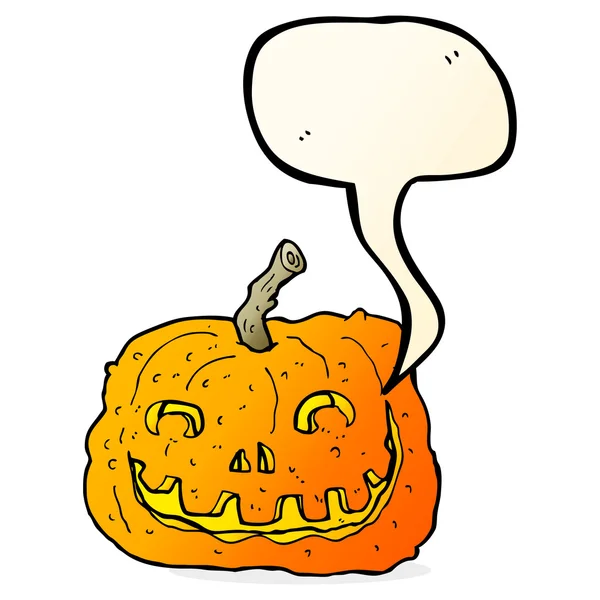 Calabaza de dibujos animados con burbuja de habla — Archivo Imágenes Vectoriales