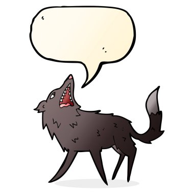 Karikatür konuşma baloncuğuyla kurt avlıyor