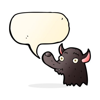 çizgi film mutlu kurt konuşma balonu ile