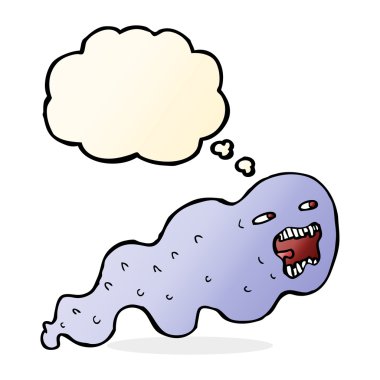 Düşünce baloncuklu çizgi film hayaleti