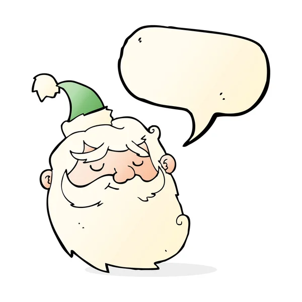 Cara de Santa Claus de dibujos animados con burbuja de habla — Vector de stock