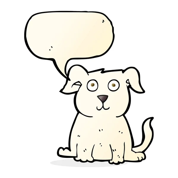 Dessin animé chien heureux avec bulle de parole — Image vectorielle