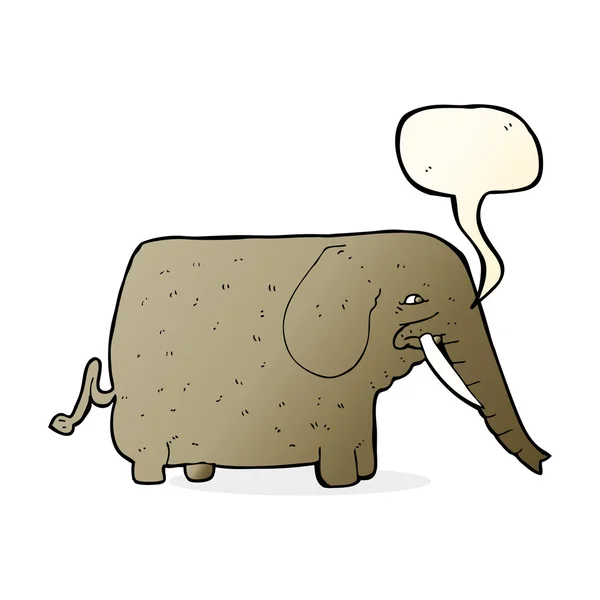 Cartoon mammoth with speech bubble — Stock Vector