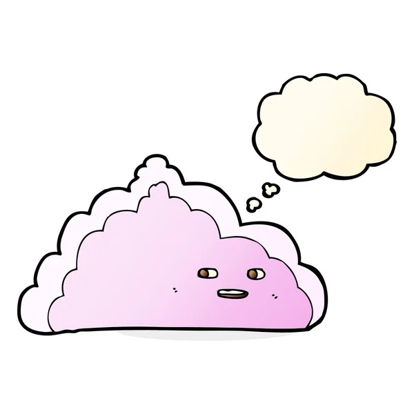 Nube de dibujos animados con burbuja de pensamiento — Vector de stock