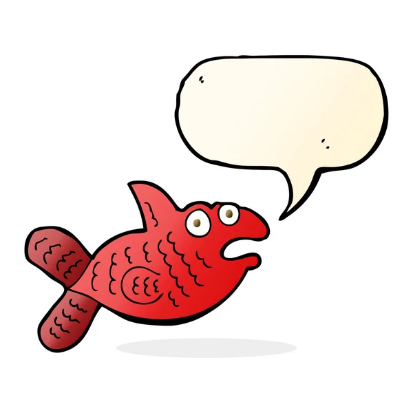 Peixes desenhos animados com bolha de fala — Vetor de Stock