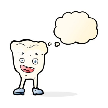 Düşünce baloncuklu çizgi film dişi
