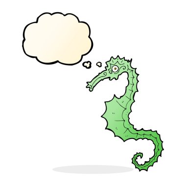 Düşünce baloncuklu karton deniz atı