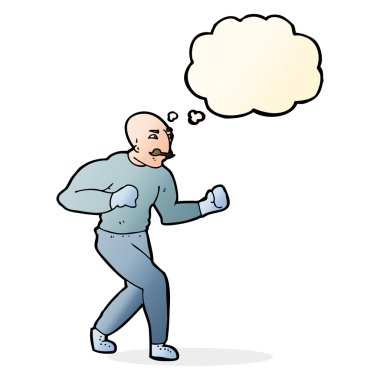 Düşünce baloncuğu olan Viktorya dönemi boksörü