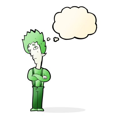 Düşünce baloncuklu çizgi film vampiri