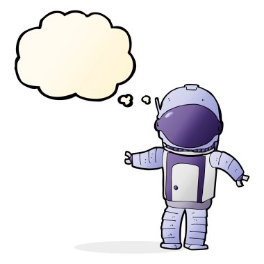 Düşünce balonu olan bir astronot.