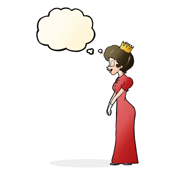 Cartoon-Prinzessin mit Gedankenblase — Stockvektor