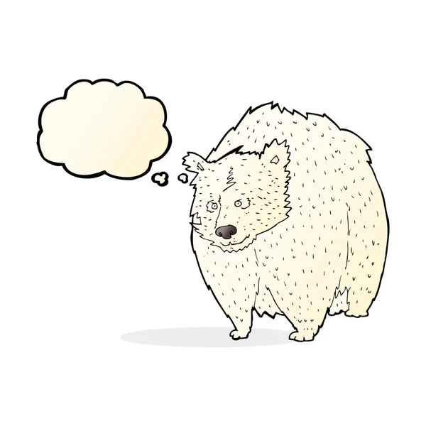 Huge polar bear cartoon with thought bubble — Stock Vector