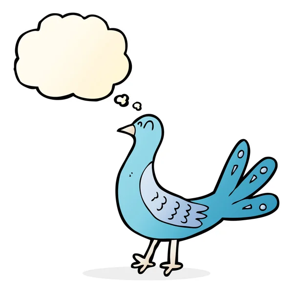 Cartoon bird with thought bubble — Stock Vector