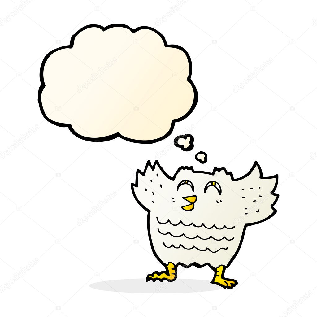 Oiseau Noir Avec Bulle De Pensée De Dessin Animé Image