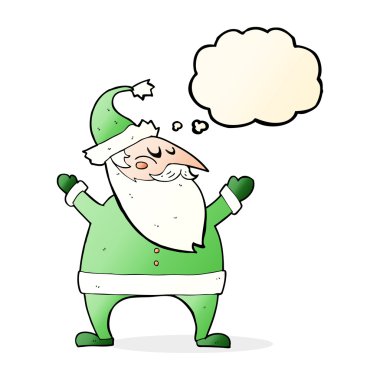 Düşünce baloncuklu çizgi film Noel Baba