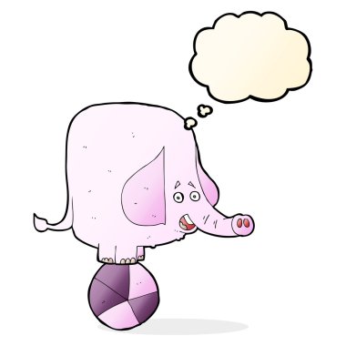 Düşünce balonlu bir sirk fili.