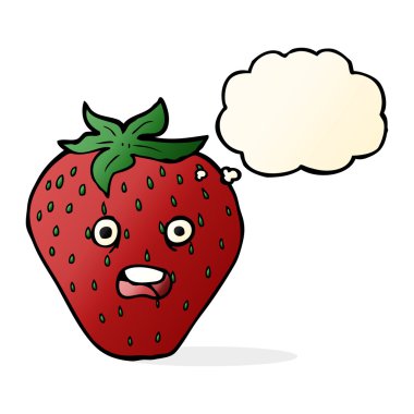 çizgi film düşünce balonu ile çilek