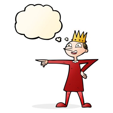 Düşünce baloncuğu ile prensi gösteren çizgi film