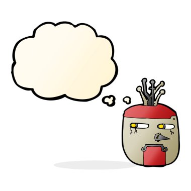 Düşünce baloncuklu robot kafası