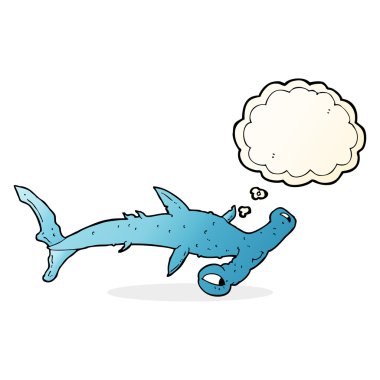 Düşünce baloncuklu çekiç başlı köpekbalığı.