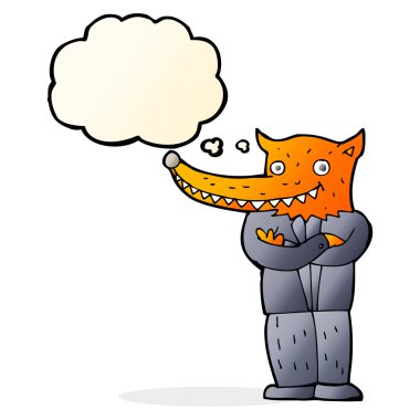 çizgi film fox adam düşünce balonu ile