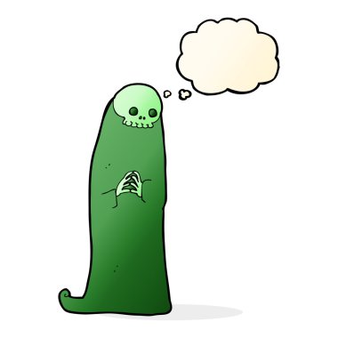 Düşünce baloncuklu cadılar bayramı gulyabanisi çizgi filmi