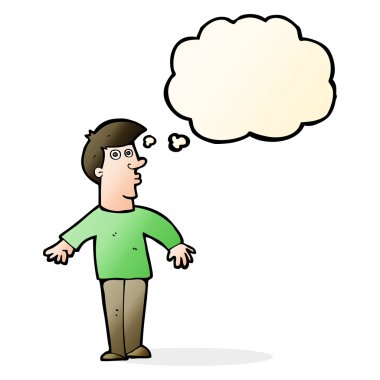 Çizgi film adamı düşünce balonuyla şaşırttı.