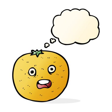 düşünce balonu ile turuncu çizgi film