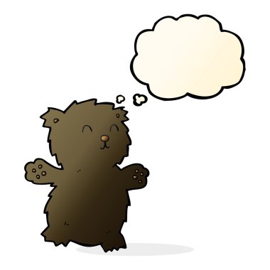 Düşünce baloncuklu oyuncak ayı.