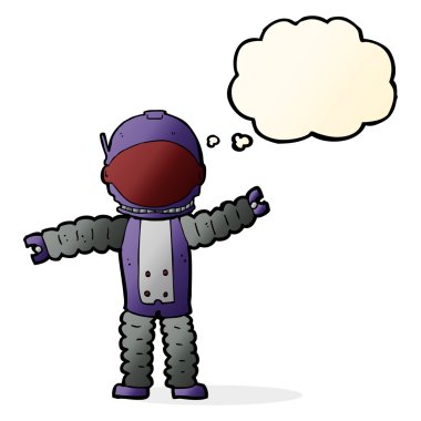 Düşünce balonu olan bir astronot.