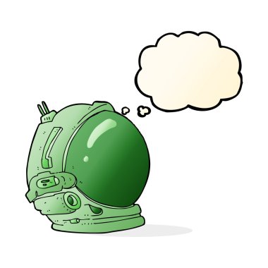 Düşünce baloncuklu astronot miğferi