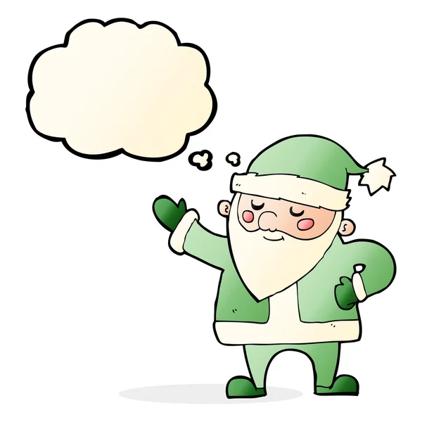 Cartoon santa claus with thought bubble — Stock Vector