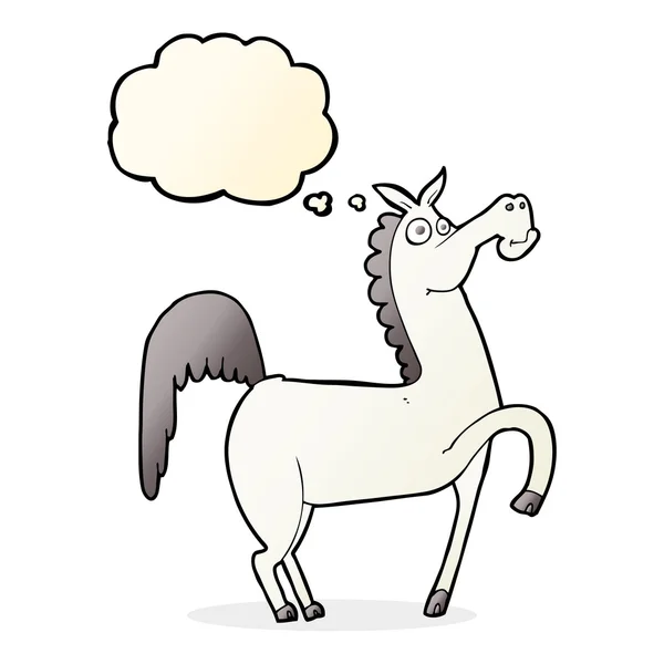 Funny cartoon horse with thought bubble — Stock Vector